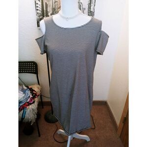 MICHAEL by Michael Kors open Shoulder Style Small Stripe Blouse-Large